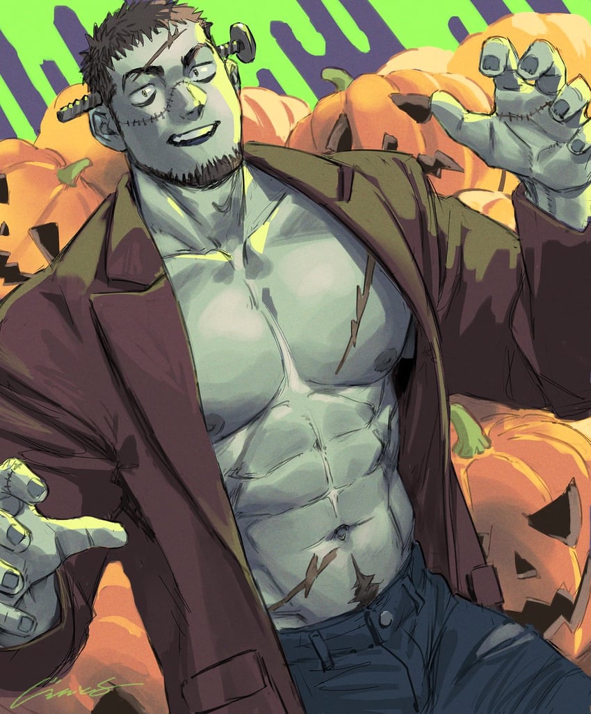 frankenstein's monster (original and 1 more) drawn by gentle2nd