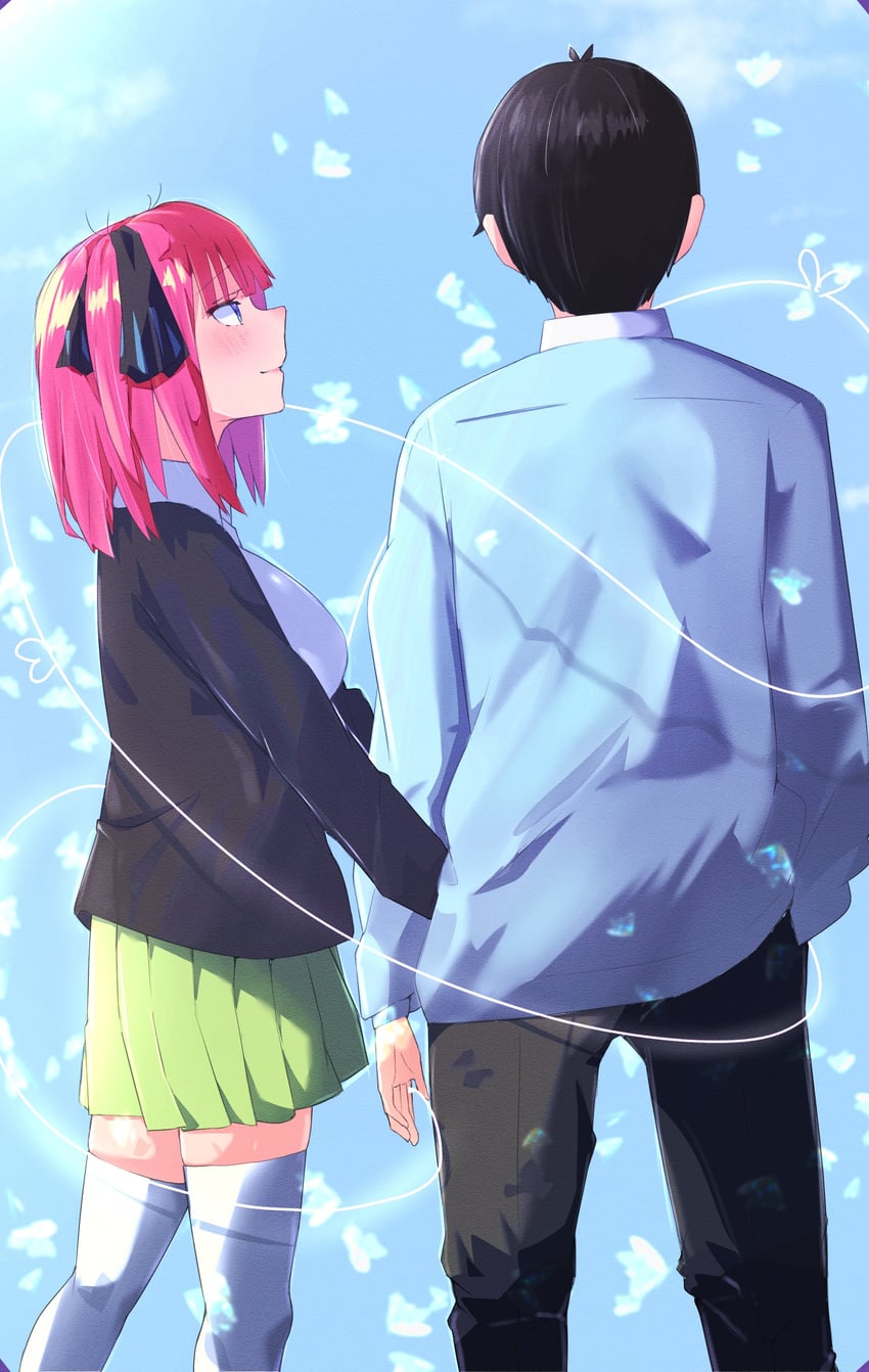 nakano nino and uesugi fuutarou (go-toubun no hanayome) drawn by kisaragi_yotsuba