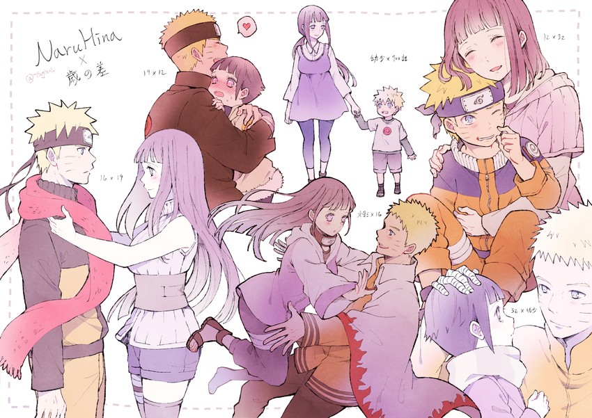 uzumaki naruto and hyuuga hinata (naruto and 2 more) drawn by ting