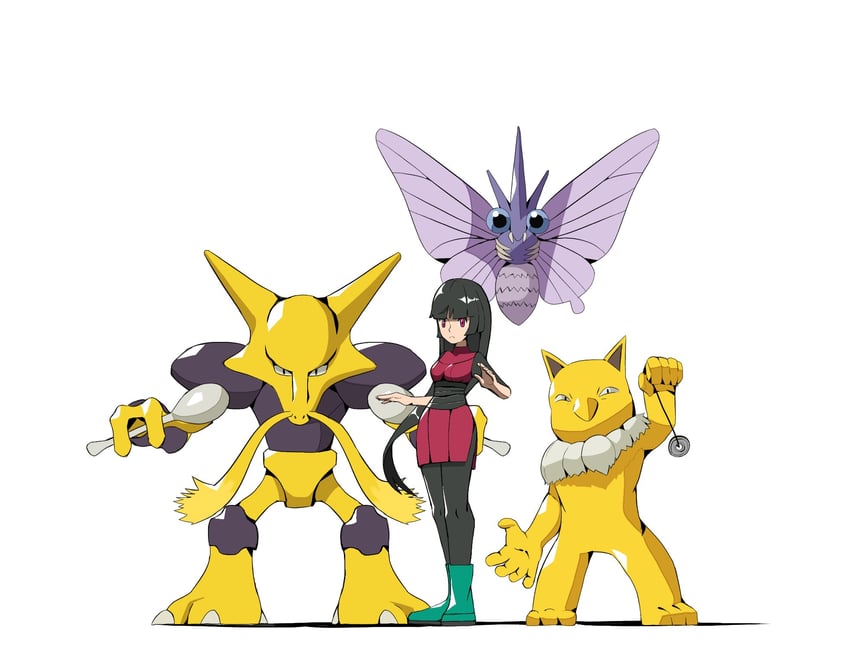 sabrina, hypno, alakazam, and venomoth (pokemon and 1 more) drawn by psaber97