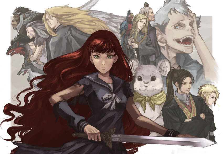 nakajima youko, keiki, enki, rakushun, king en, and 5 more (juuni kokuki) drawn by mochikko_(cocoa0101)