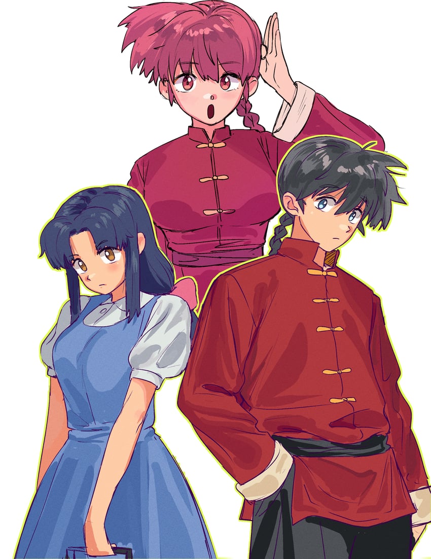 ranma-chan, tendou akane, and saotome ranma (ranma 1/2) drawn by matheus_felipe
