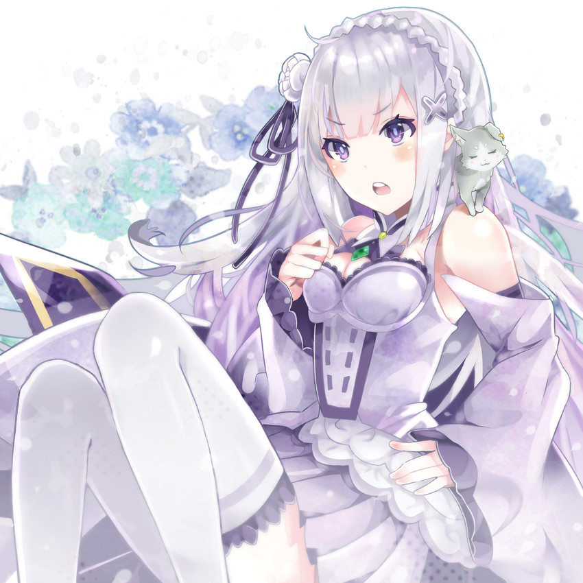 emilia and puck (re:zero kara hajimeru isekai seikatsu) drawn by hanakanzarashi