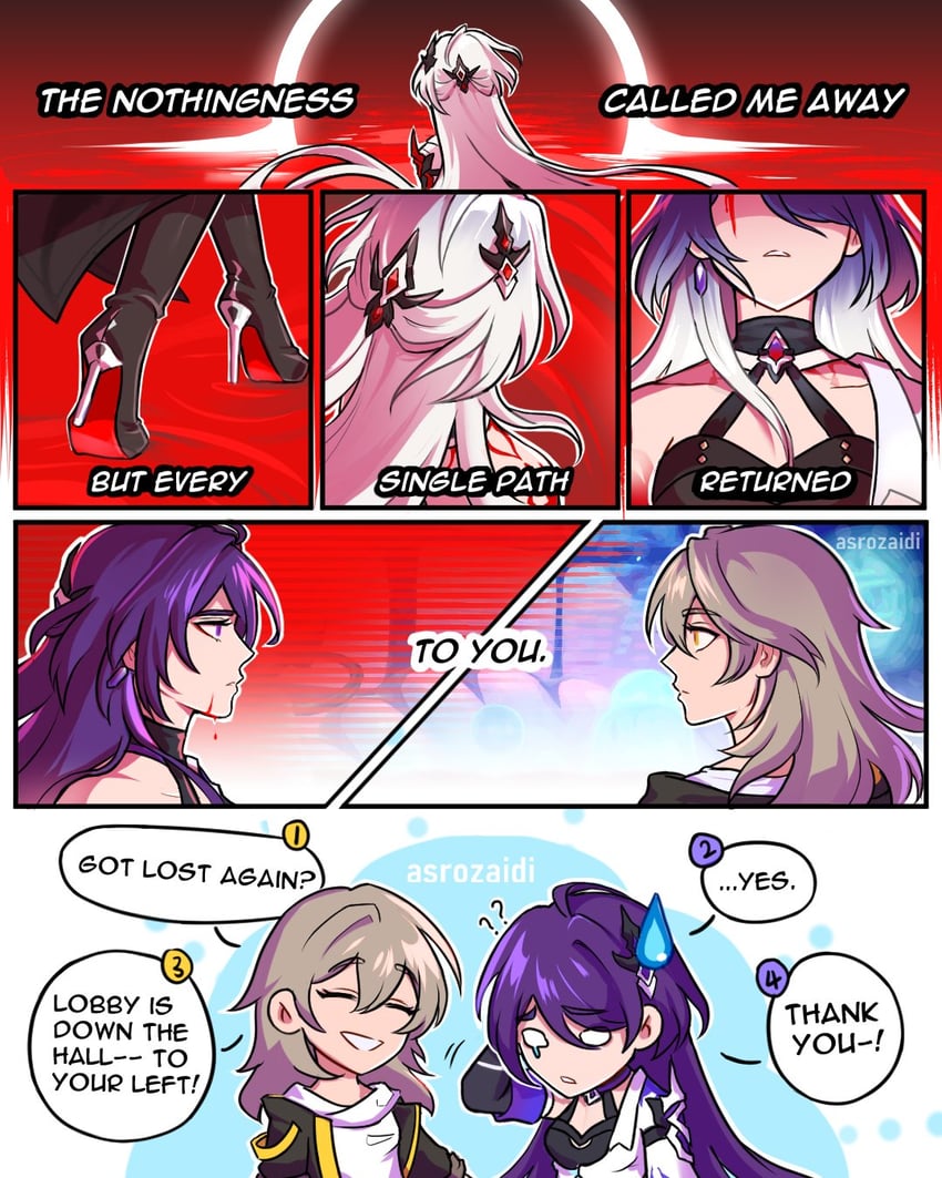 trailblazer, stelle, and acheron (honkai and 1 more) drawn by asrozaidi