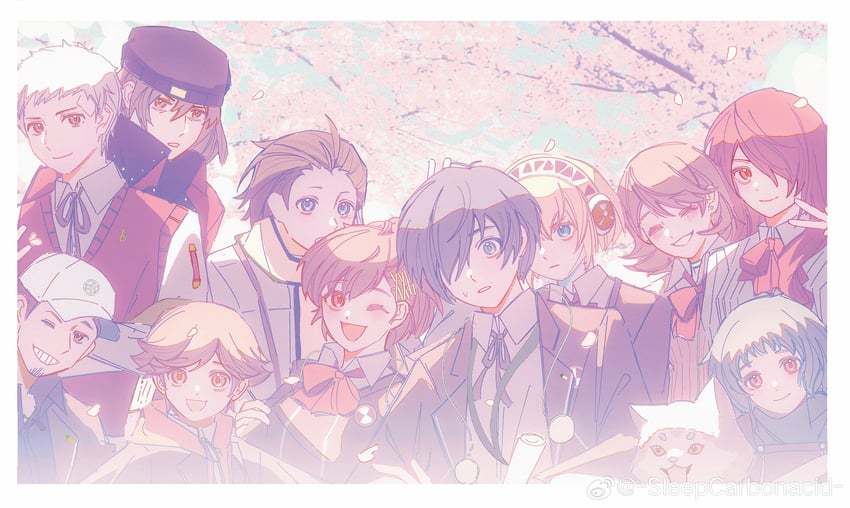 yuuki makoto, aigis, shiomi kotone, takeba yukari, kirijou mitsuru, and 7 more (persona and 2 more) drawn by carbonacid