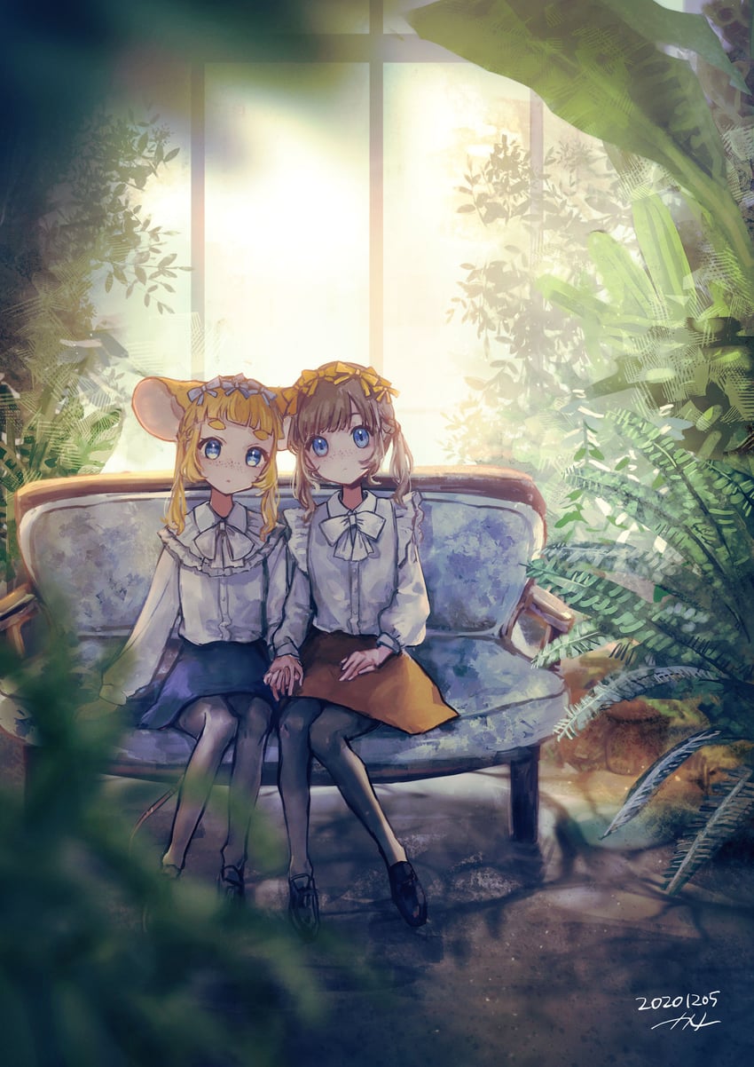 mau-chan and yamada suzume (indie virtual youtuber) drawn by naname_(7name)
