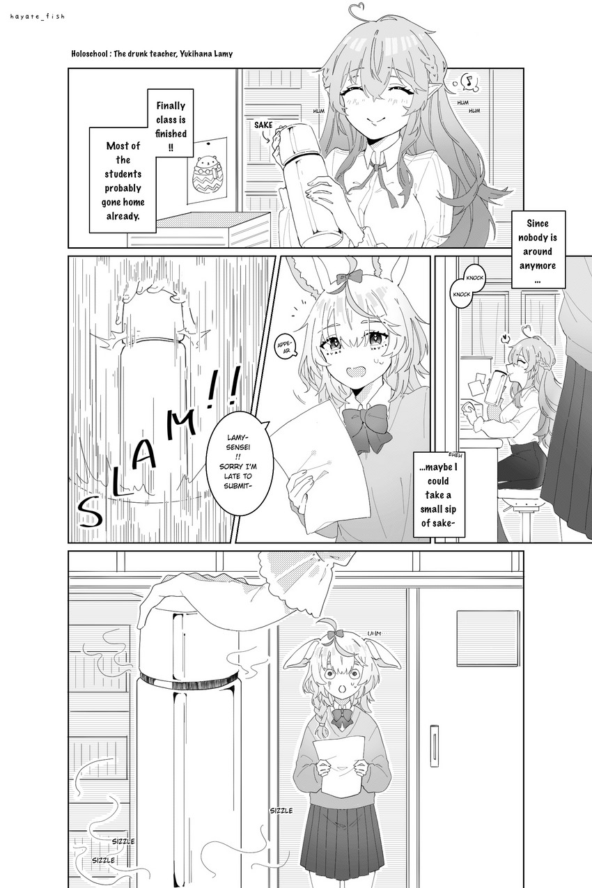 yukihana lamy, omaru polka, and daifuku (hololive) drawn by hayate_fish