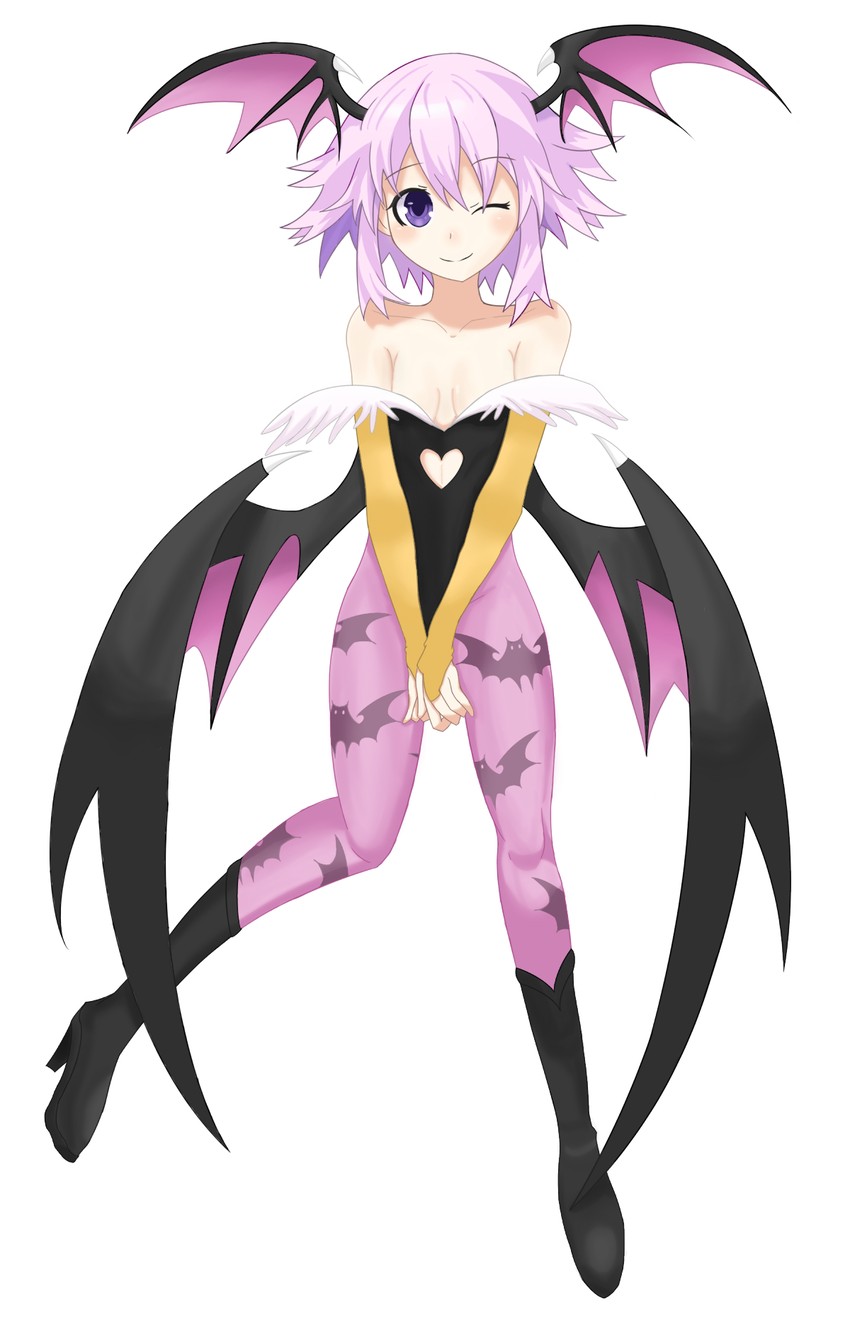 morrigan aensland, neptune, and tanaka rie (neptune and 1 more) drawn by chaoschao