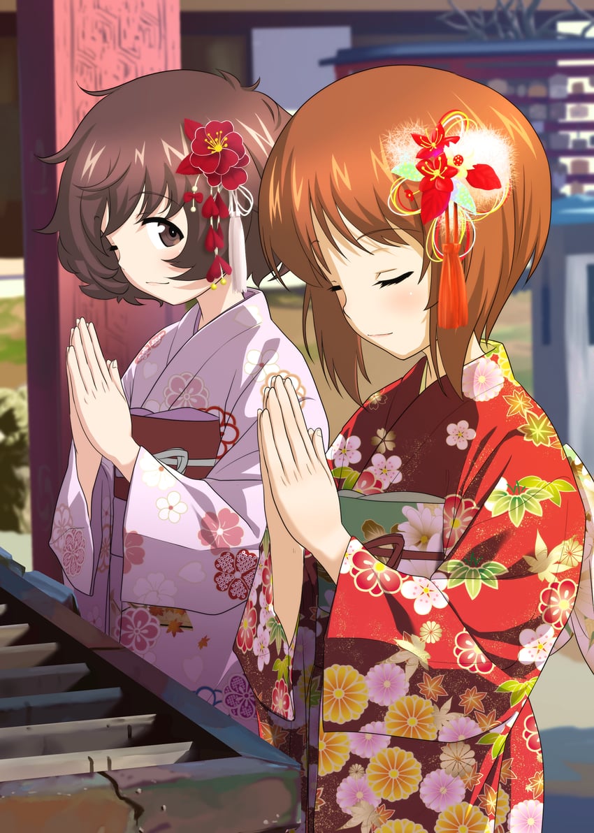 nishizumi miho and akiyama yukari (girls und panzer) drawn by shiina_excel
