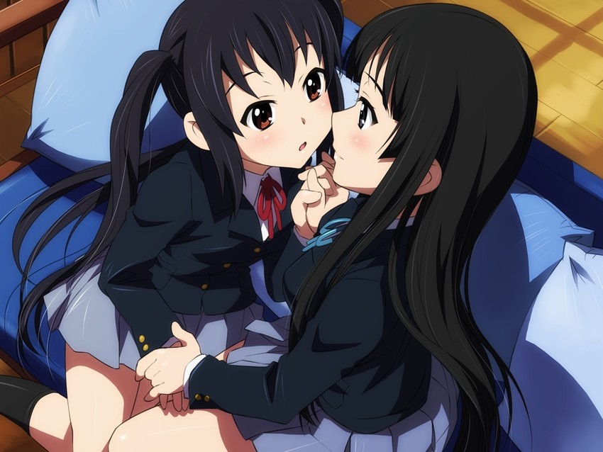 akiyama mio and nakano azusa (k-on!) drawn by sameha_ikuya