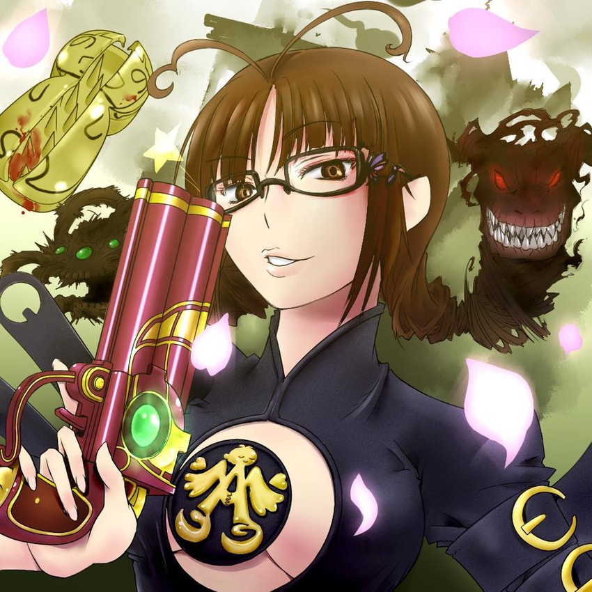 akizuki ritsuko and bayonetta (idolmaster and 2 more) drawn by momojiri_tarou