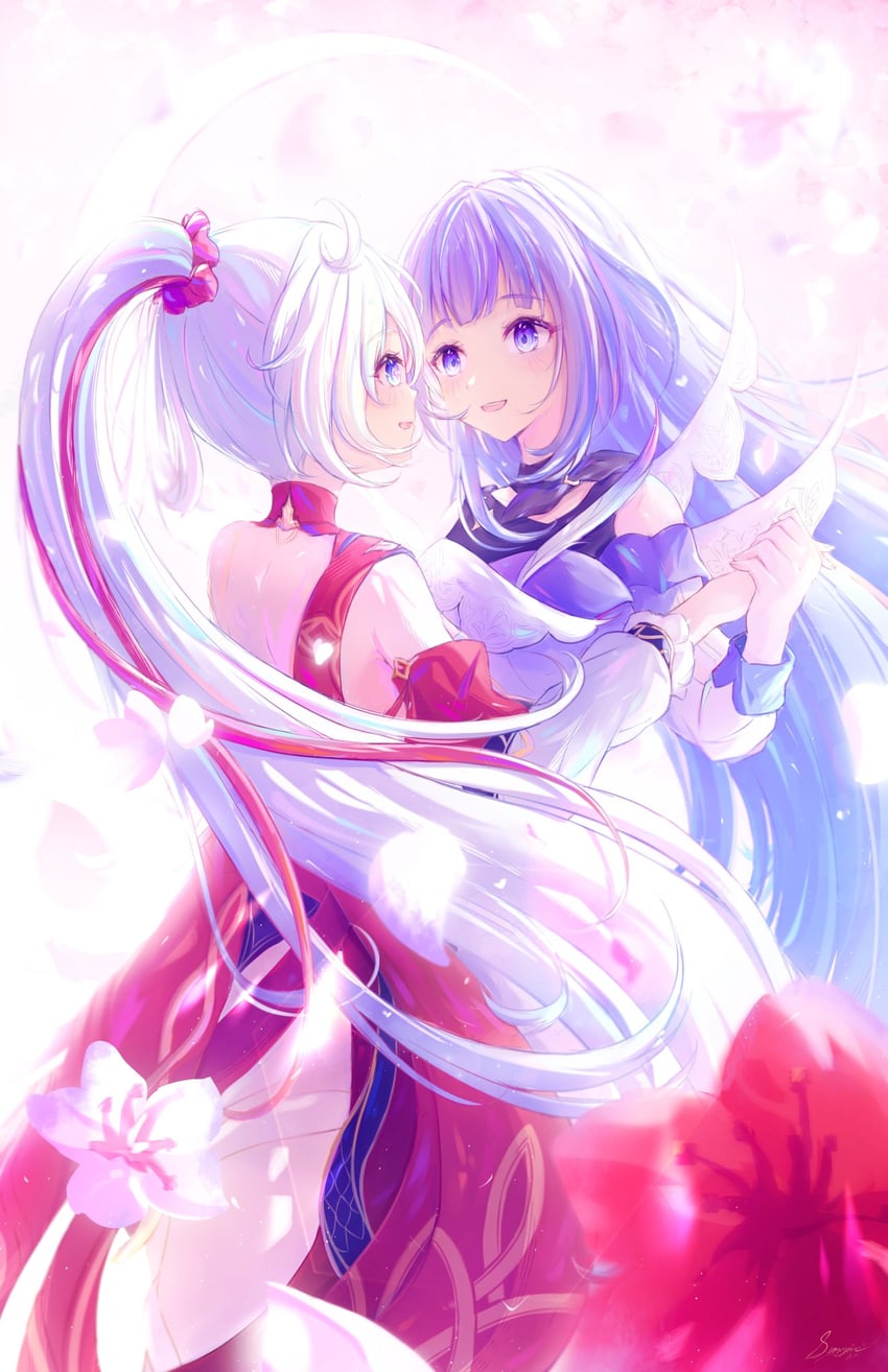 kiana kaslana and raiden mei (honkai and 1 more) drawn by snowpix