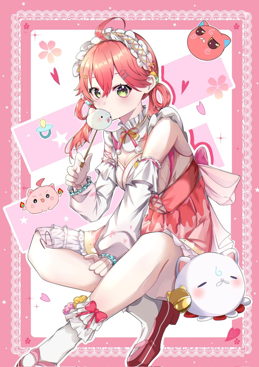 sakura miko, 35p, kintoki, and maguchi (hololive) drawn by q1chini3