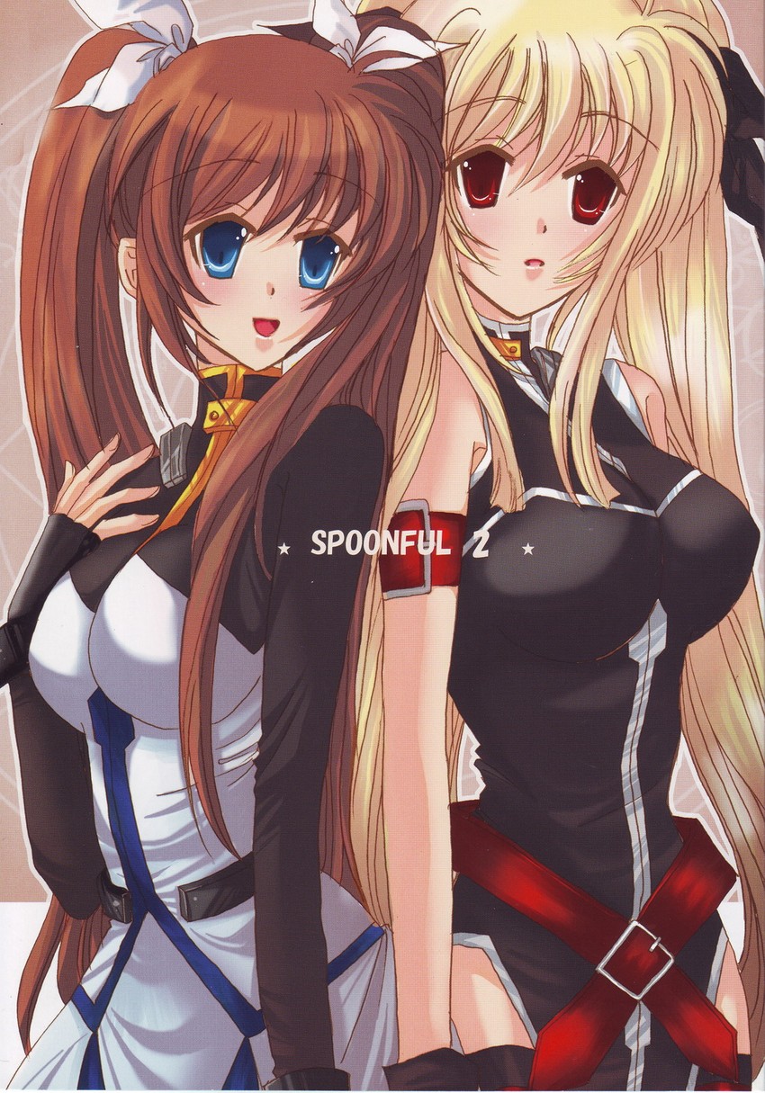 fate testarossa and takamachi nanoha (lyrical nanoha and 1 more) drawn by hina_sasaki