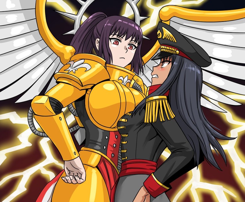 nagatoro hayase, adepta sororitas, sunomiya sana, commissar, and saint celestine (warhammer 40k and 1 more) drawn by flick-the-thief