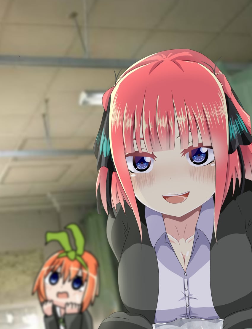 nakano nino and nakano yotsuba (go-toubun no hanayome and 2 more) drawn by danbel_man