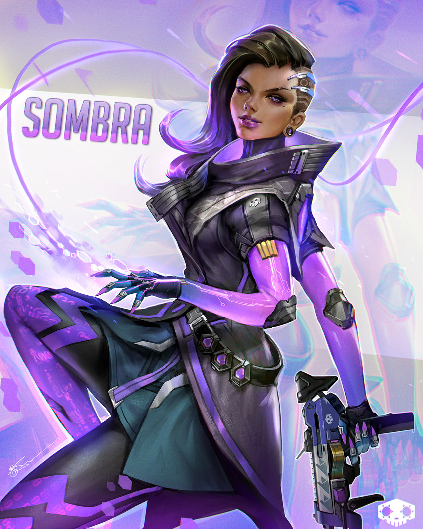 sombra (overwatch and 1 more) drawn by jeremy_chong