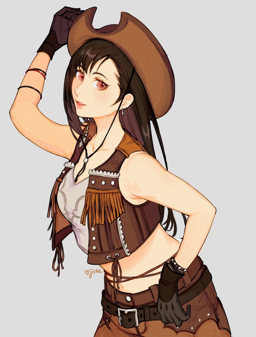tifa lockhart (final fantasy and 1 more) drawn by jivke