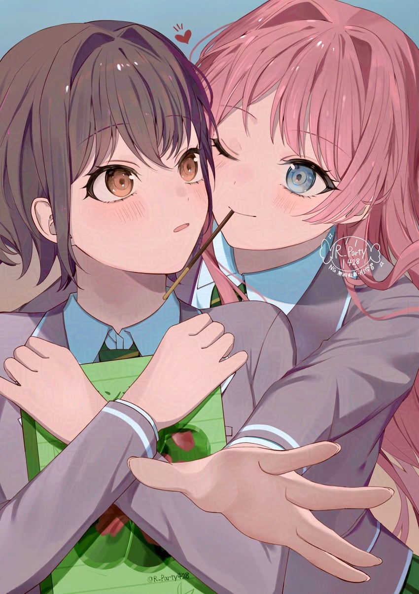 chihaya anon and takamatsu tomori (bang dream! and 1 more) drawn by me_a_(r_party428)