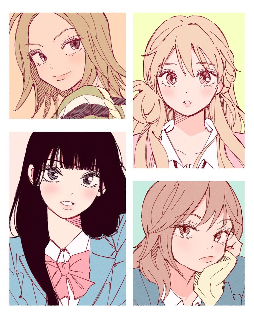 kuronuma sawako, kurumizawa ume, yano ayane, and yoshida chizuru (kimi ni todoke) drawn by polo_tokki