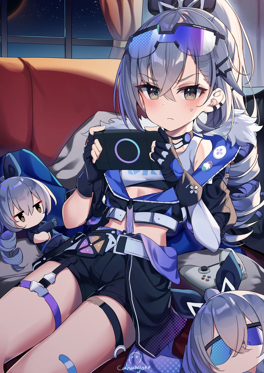 silver wolf (honkai and 1 more) drawn by cahangonn