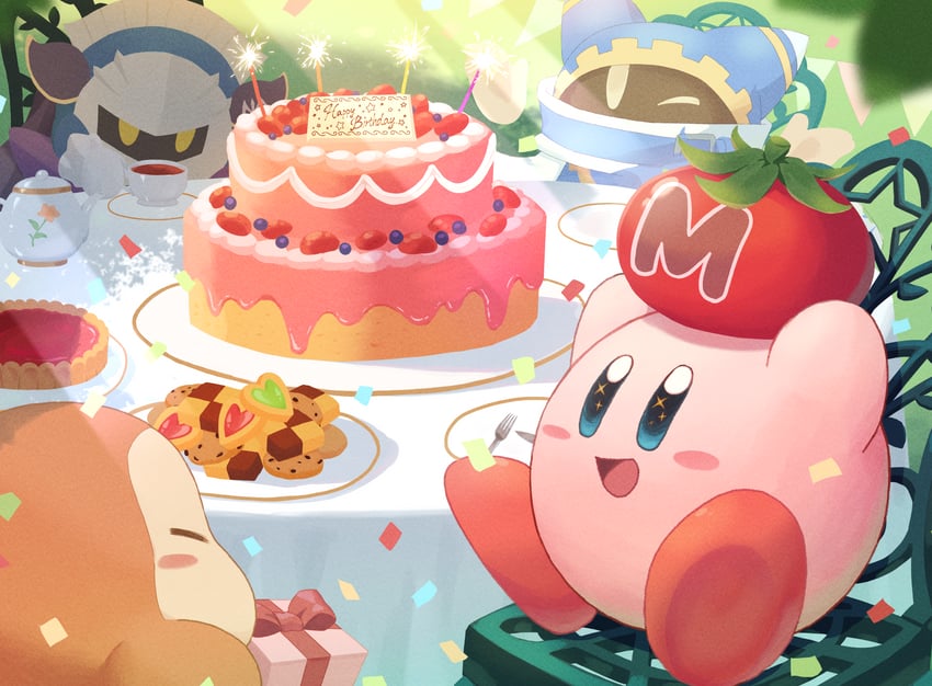 kirby, meta knight, waddle dee, and magolor (kirby and 1 more) drawn by nagi-negitoro