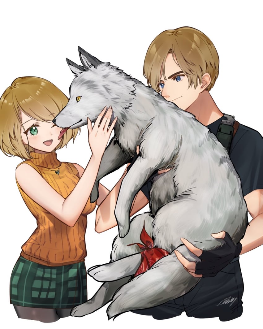 leon s. kennedy and ashley graham (resident evil and 1 more) drawn by mar0maru