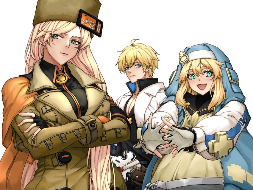 bridget, millia rage, and ky kiske (guilty gear and 1 more) drawn by ebi_pri_shrimp