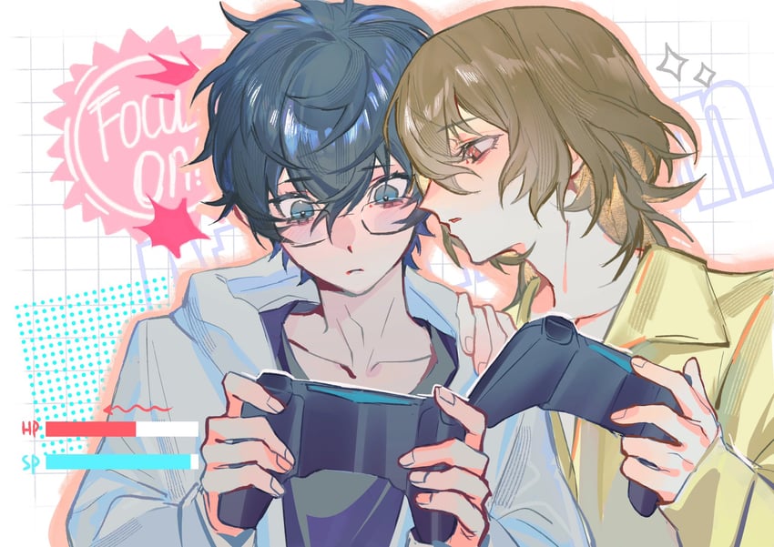 amamiya ren and akechi gorou (persona and 1 more) drawn by lccc