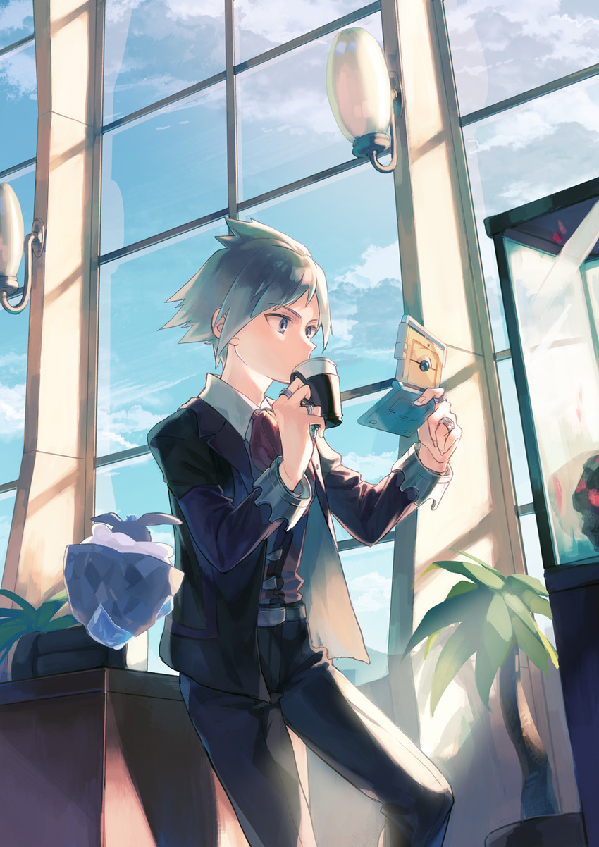 steven stone and carbink (pokemon and 1 more) drawn by odashi_(namiri)