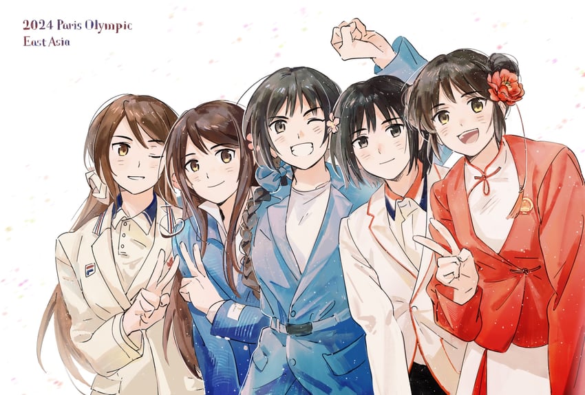 taiwan, japan, china, korea, and hong kong (axis powers hetalia and 2 more) drawn by tea_(candyfoxx)