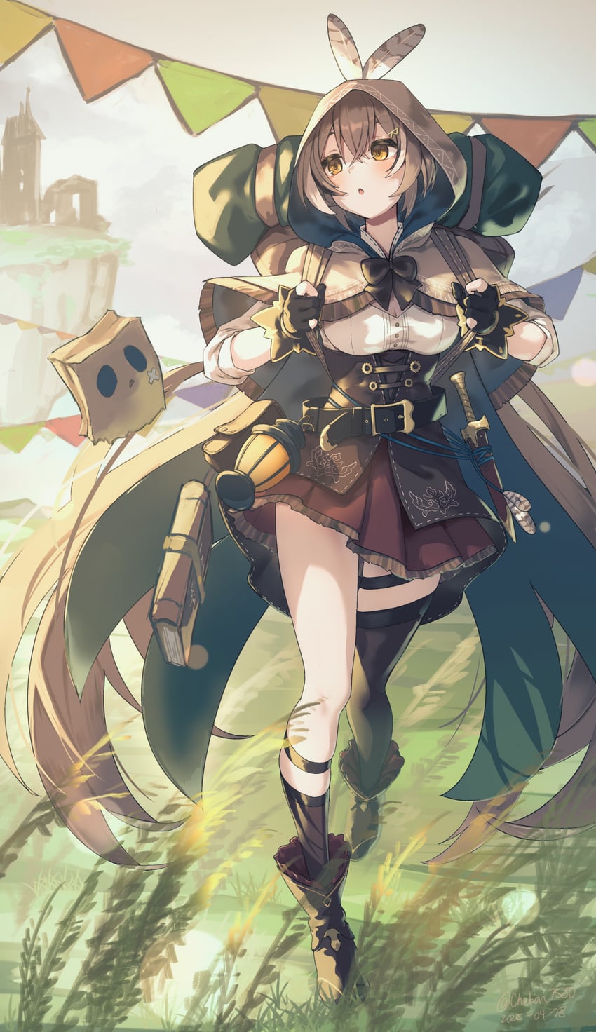 nanashi mumei and friend (hololive and 1 more) drawn by kanchigai