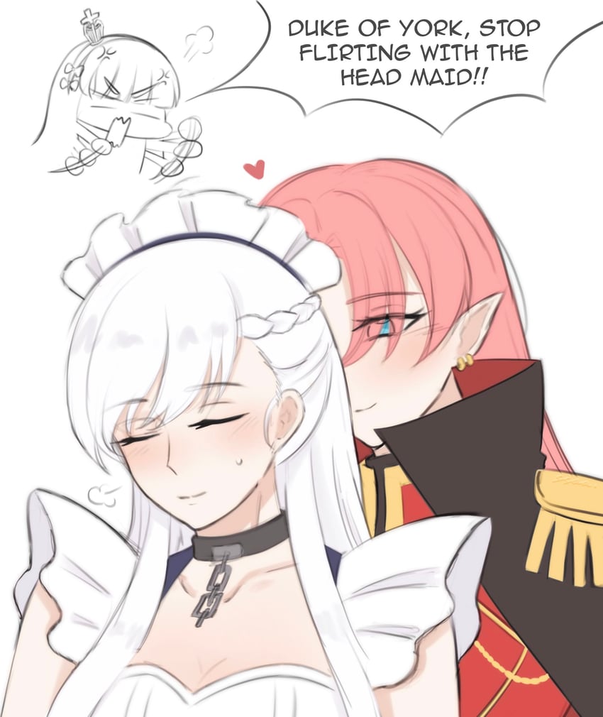 belfast, queen elizabeth, and duke of york (azur lane) drawn by biscottidiptea