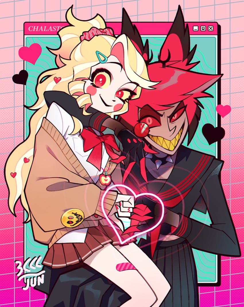 charlie morningstar and alastor (hazbin hotel) drawn by mrmnac