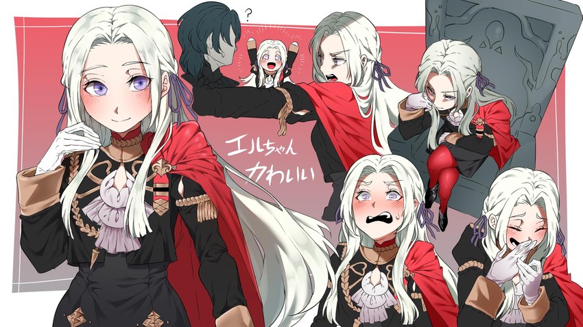 edelgard von hresvelg and male byleth (fire emblem and 1 more) drawn by geroro44