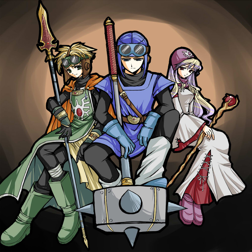 princess of moonbrook, prince of lorasia, and prince of samantoria (dragon quest and 1 more) drawn by mit_(mitn)
