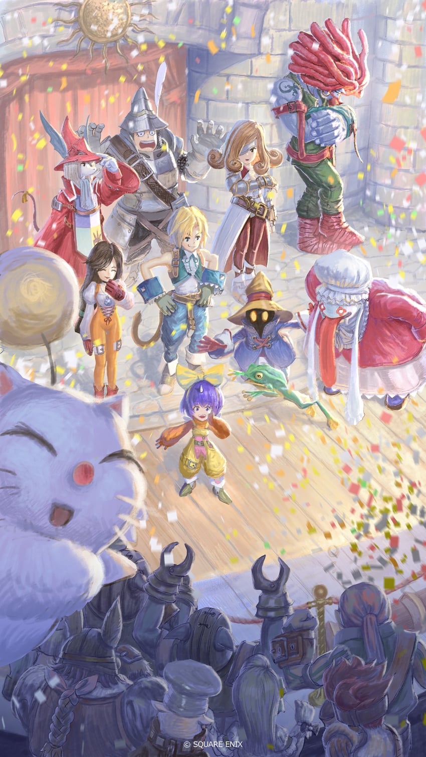moogle, zidane tribal, garnet til alexandros xvii, vivi ornitier, eiko carol, and 11 more (final fantasy and 1 more) drawn by ishihata_yuuya