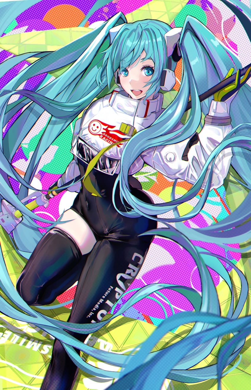 hatsune miku and racing miku (vocaloid and 1 more) drawn by untue