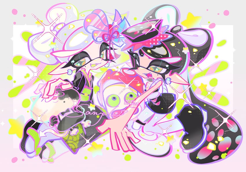 judd, marie, callie, and octotrooper (splatoon and 2 more) drawn by xiaoyunatie