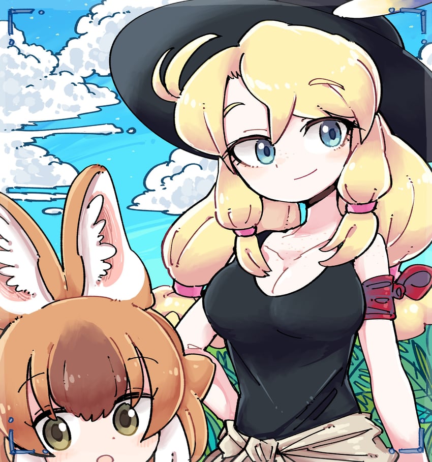 dhole and calenda (kemono friends and 1 more) drawn by kanmoku-san