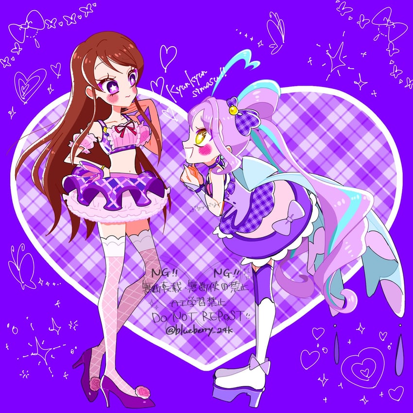 shibuki ran, shigure kokoro, and cure kyunkyun (precure and 2 more) drawn by blueberry_24k