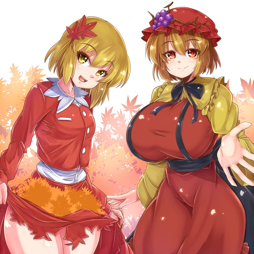 aki minoriko and aki shizuha (touhou) drawn by norori
