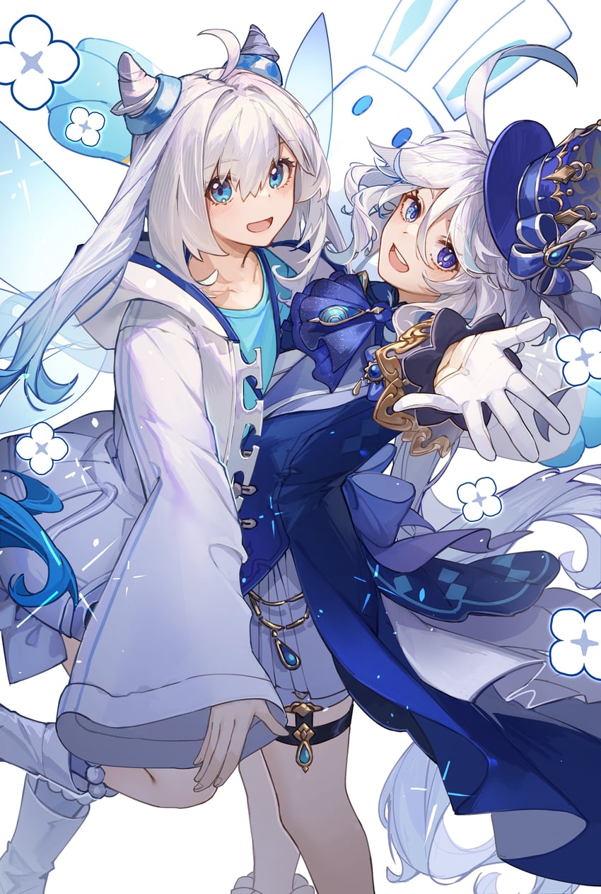 furina and miyouji (genshin impact and 1 more) drawn by kotatsu_kaya