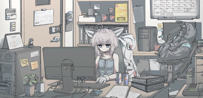 doctor and sussurro (arknights and 1 more) drawn by jokebag