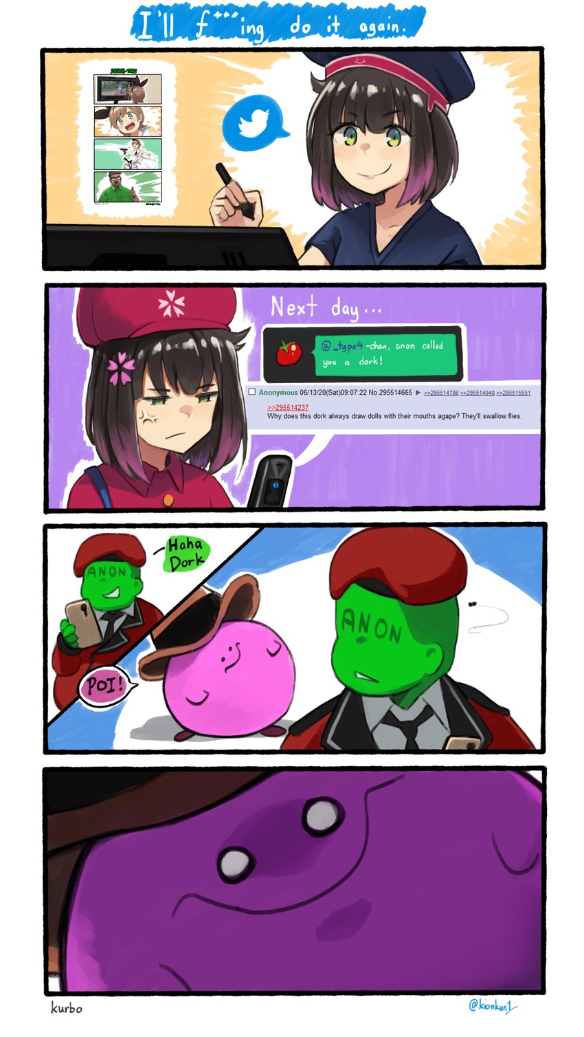 kirby, commander, type 4, anonymous, and big smoke (girls' frontline and 6 more) drawn by kion-kun