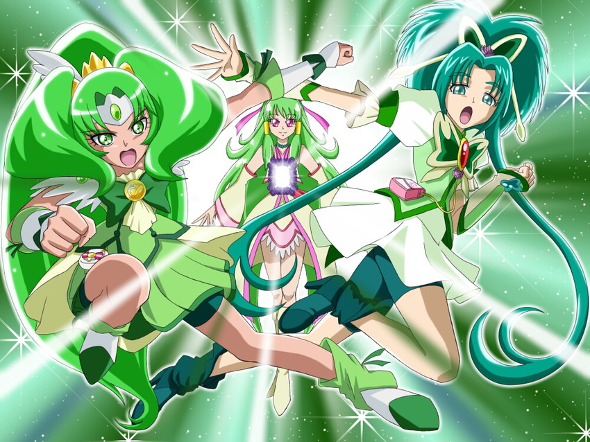 midorikawa nao, cure march, akimoto komachi, cure mint, and cure empress (precure and 4 more) drawn by moritakusan
