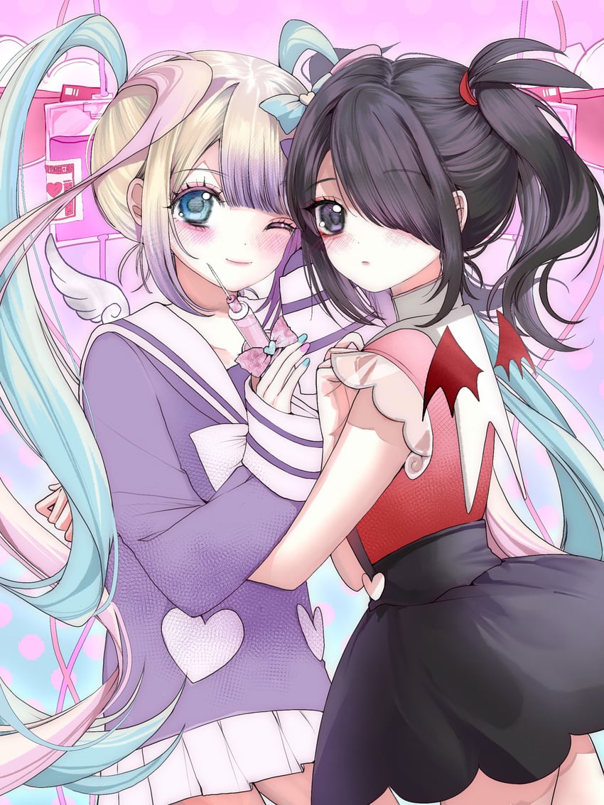 chouzetsusaikawa tenshi-chan and ame-chan (needy girl overdose) drawn by xiao_bu_san