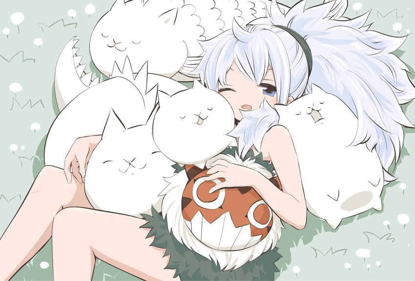 cat, ururun wolf, tank cat, cat fish, and cat dragon (nyanko daisensou) drawn by murayamawataru