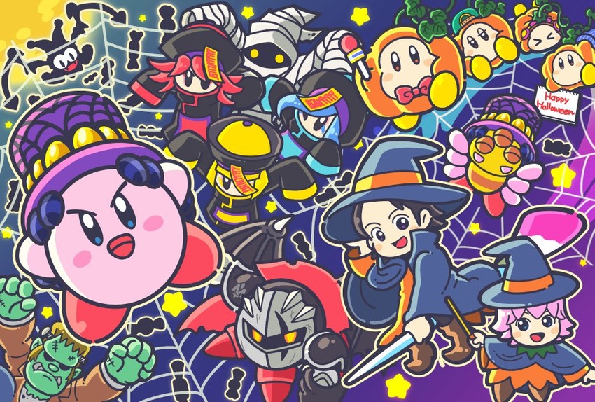 kirby, waddle dee, frankenstein's monster, marx, adeleine, and 13 more (kirby and 1 more)