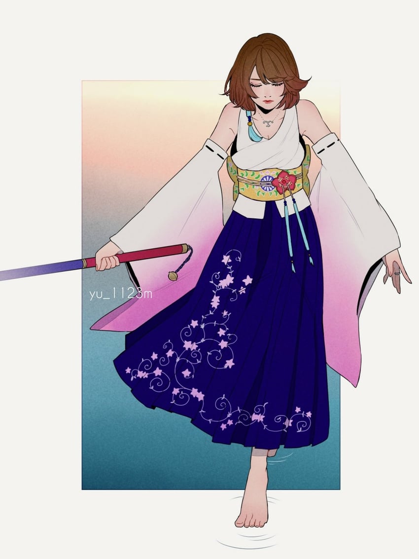 yuna (final fantasy and 1 more) drawn by yu_1123m
